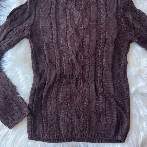 Size XS Turtleneck Wool Brown Sweater Price Firm - Picture 3 of 8